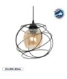GLOBOSTAR® GLINDER 201-0068 Vintage Κρεμαστό Φωτιστικό Οροφής με Ντουί 1 x E27 AC 220-240V IP20 - Μαύρο & Μελί - Μ25 x Π18 x Υ24cm
